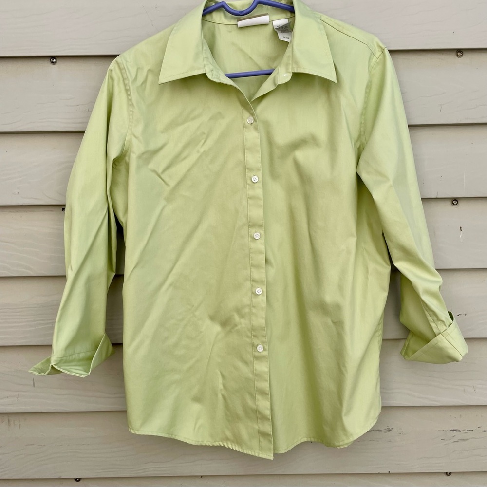 Liz Claiborne Cotton 3/4 Sleeve Button Down Shirt